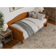 Pemberly Row Mid-Century Solid Wood Twin Daybed in Light Toffee