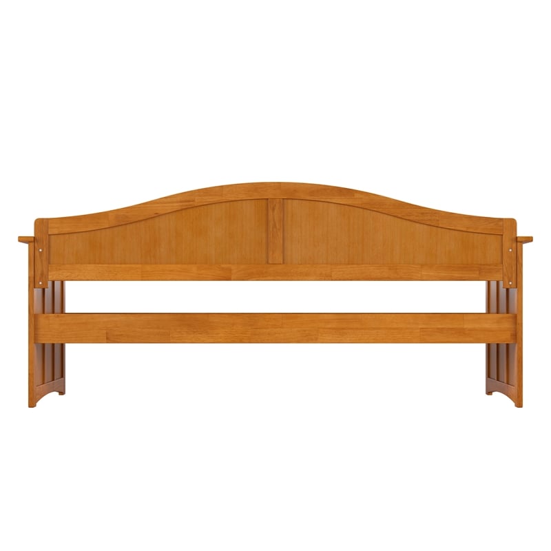 Pemberly Row Mid-Century Solid Wood Twin Daybed in Light Toffee