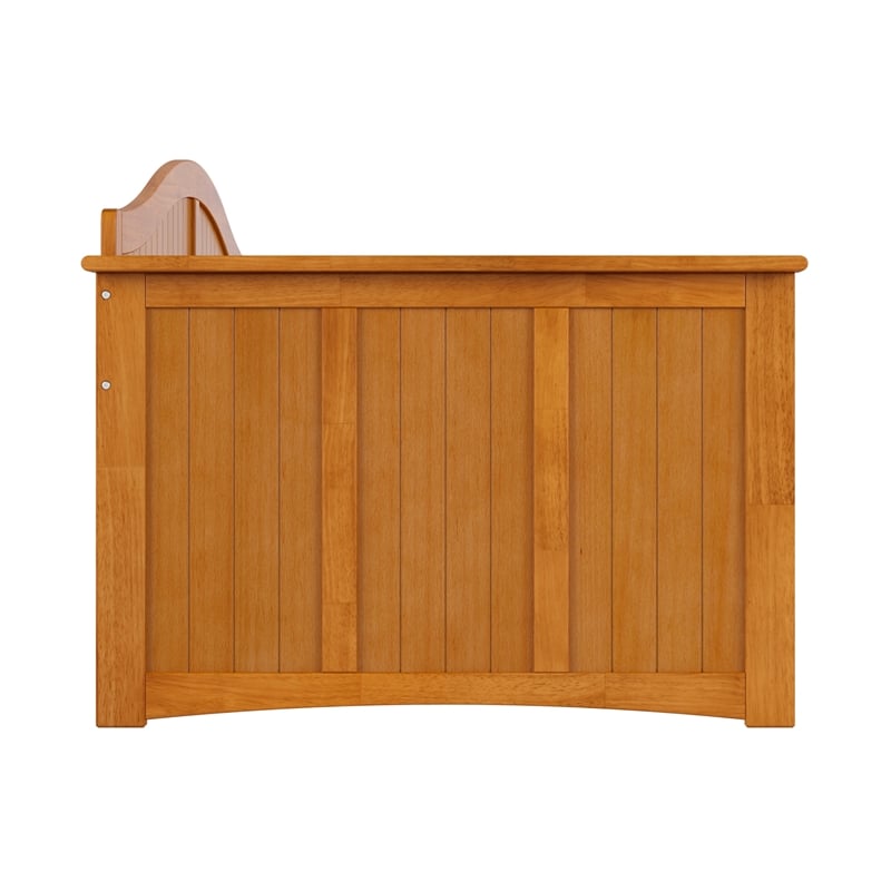 Pemberly Row Mid-Century Solid Wood Twin Daybed in Light Toffee