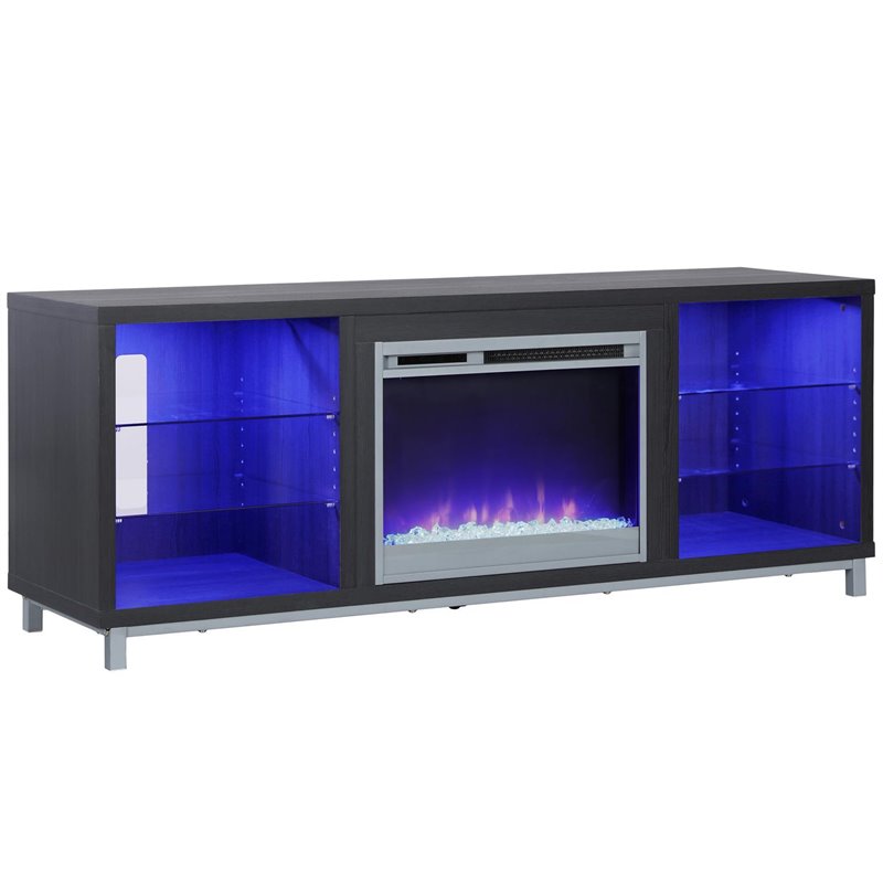Pemberly Row Fireplace TV Stand for TVs up to 70'' Wide in Espresso
