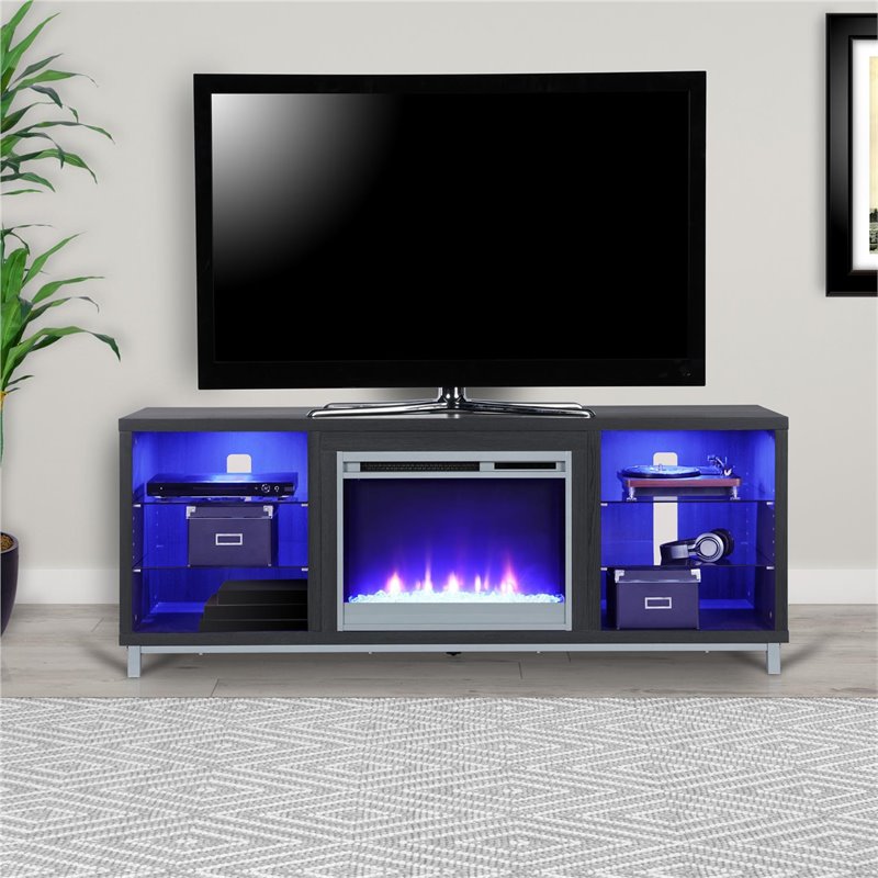 Pemberly Row Fireplace TV Stand for TVs up to 70'' Wide in Espresso