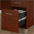 Pemberly Row 72W L Shaped Desk with Hutch and File Cabinet in Cherry