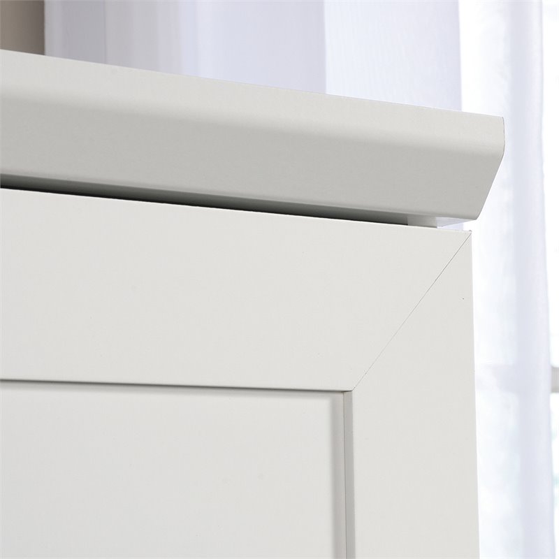 Pemberly Row Engineered Wood Bedroom Wardrobe Armoire in Soft White