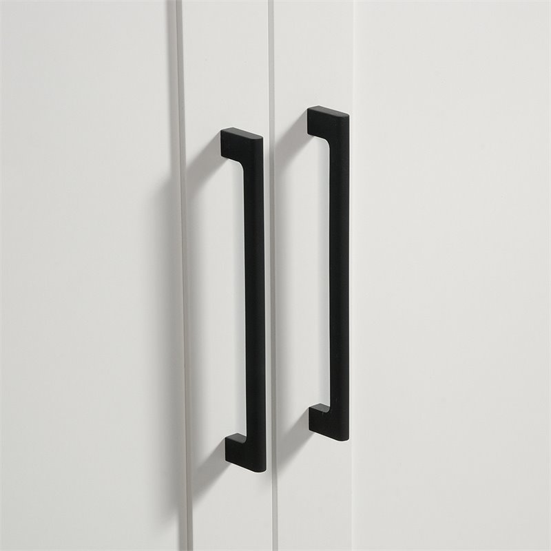 Pemberly Row Engineered Wood Bedroom Wardrobe Armoire in Soft White