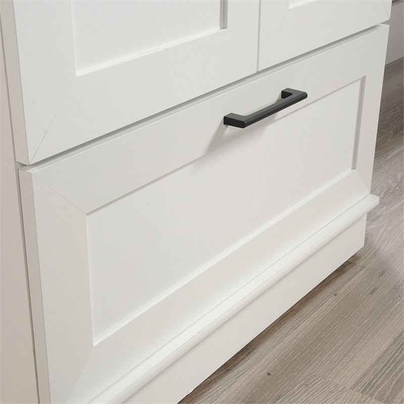 Pemberly Row Engineered Wood Bedroom Wardrobe Armoire in Soft White