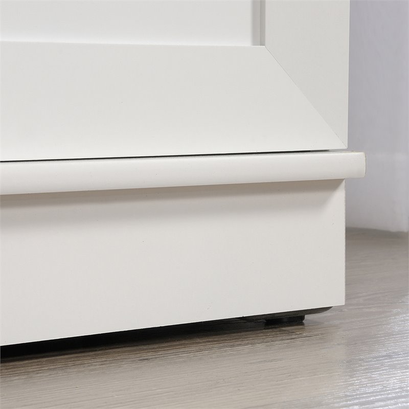 Pemberly Row Engineered Wood Bedroom Wardrobe Armoire in Soft White