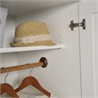 Pemberly Row Engineered Wood Bedroom Wardrobe Armoire in Soft White