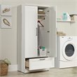 Pemberly Row Engineered Wood Bedroom Wardrobe Armoire in Soft White