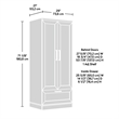Pemberly Row Engineered Wood Bedroom Wardrobe Armoire in Soft White