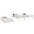 Pemberly Row Traditional Wood Twin Triple Bunk Bed in White Finish