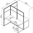 Pemberly Row Modern 60W 2 Person Cubicle Desk with 66H Panels