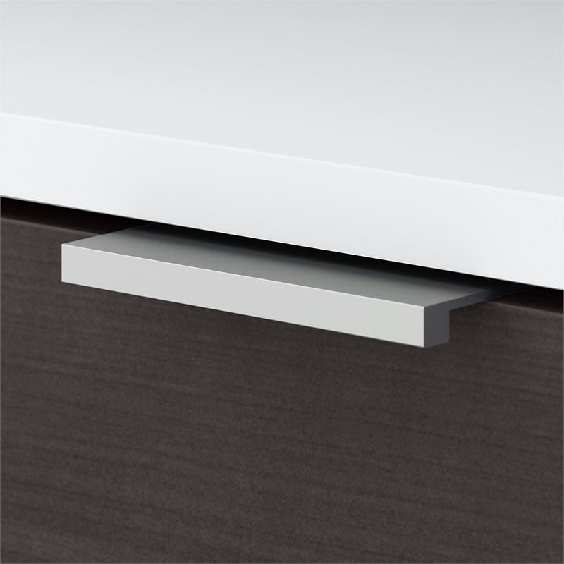 Pemberly Row 2 Drawer File Cabinet in White and Storm Gray - Engineered Wood
