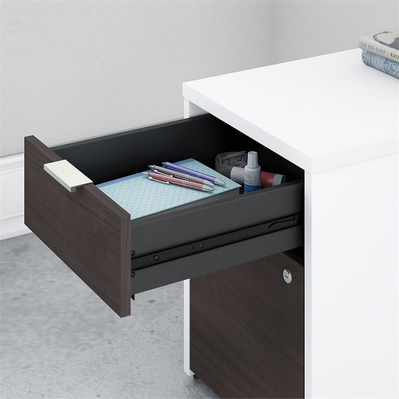Pemberly Row 2 Drawer File Cabinet in White and Storm Gray - Engineered Wood