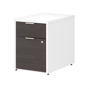 Pemberly Row 2 Drawer File Cabinet in White and Storm Gray - Engineered Wood