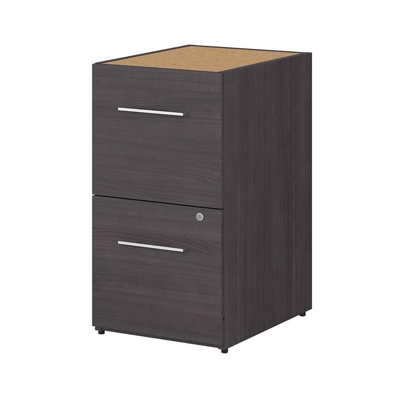 Pemberly Row 16W 2 Drawer File Cabinet in Storm Gray - Engineered Wood