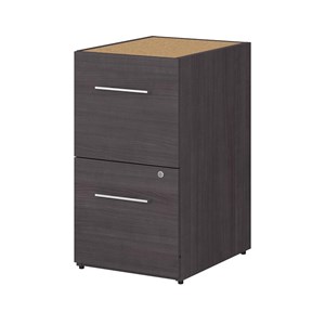 Pemberly Row 16W 2 Drawer File Cabinet in Storm Gray - Engineered Wood