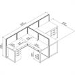 Pemberly Row 2 Person L Desk with Drawers & 45H Panels - White - Engineered Wood