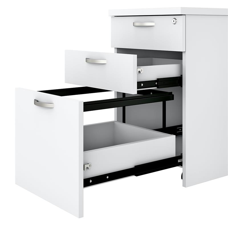 Pemberly Row 3 Drawer Mobile File Cabinet in Pure White - Engineered Wood