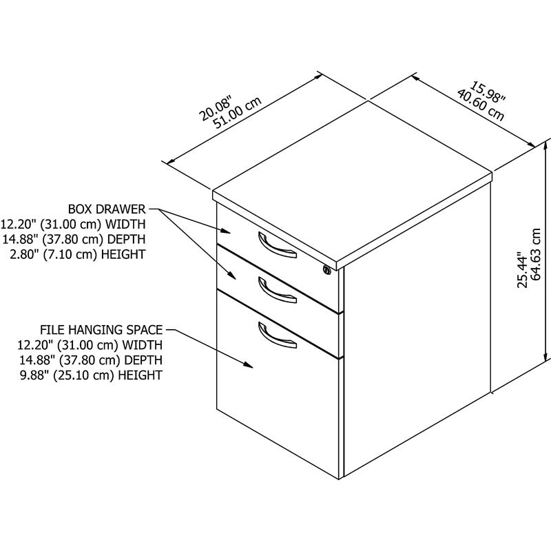 Pemberly Row 3 Drawer Mobile File Cabinet in Pure White - Engineered Wood