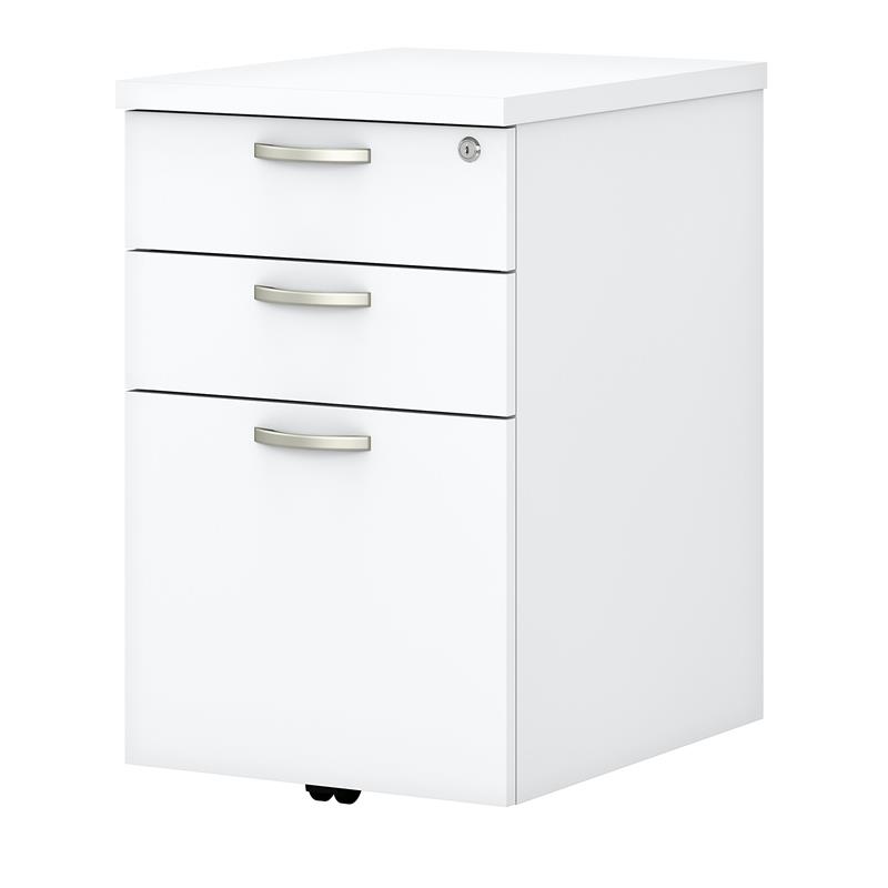 Pemberly Row 3 Drawer Mobile File Cabinet in Pure White - Engineered Wood