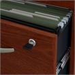 Pemberly Row 60W L Shaped Desk with Drawers in Mahogany - Engineered Wood