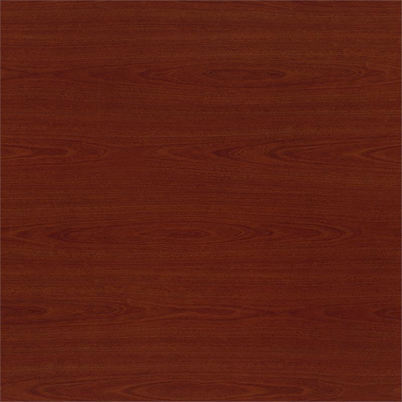 Pemberly Row 60W L Shaped Desk with Drawers in Mahogany - Engineered Wood