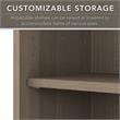 Pemberly Row L Shaped Desk with Hutch and Bookcase in Ash Gray - Engineered Wood