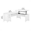 Pemberly Row 72W Sit to Stand L Shaped Desk in White - Engineered Wood