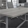 Pemberly Row Conference Table with Metal Base - Platinum Gray - Engineered Wood