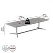 Pemberly Row Conference Table with Metal Base - Platinum Gray - Engineered Wood