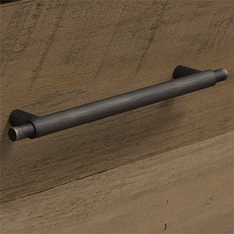 Pemberly Row L Desk with Lateral File Cabinet - Reclaimed Pine - Engineered Wood