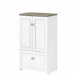 Pemberly Row Storage Cabinet with File Drawer in White & Gray - Engineered Wood