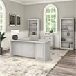 Pemberly Row L Shaped Desk with Storage Set in Linen White Oak - Engineered Wood