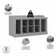 Pemberly Row Shoe Storage Bench with Shelves - Cape Cod Gray - Engineered Wood