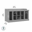 Pemberly Row Shoe Storage Bench with Shelves - Cape Cod Gray - Engineered Wood