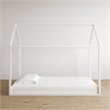 Pemberly Row Modern Kids Metal House Bed Twin Size Frame in White
