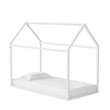 Pemberly Row Modern Kids Metal House Bed Twin Size Frame in White