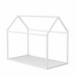 Pemberly Row Modern Kids Metal House Bed Twin Size Frame in White