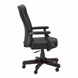 Pemberly Row High Back Tufted Office Chair with Arms in Black Bonded Leather