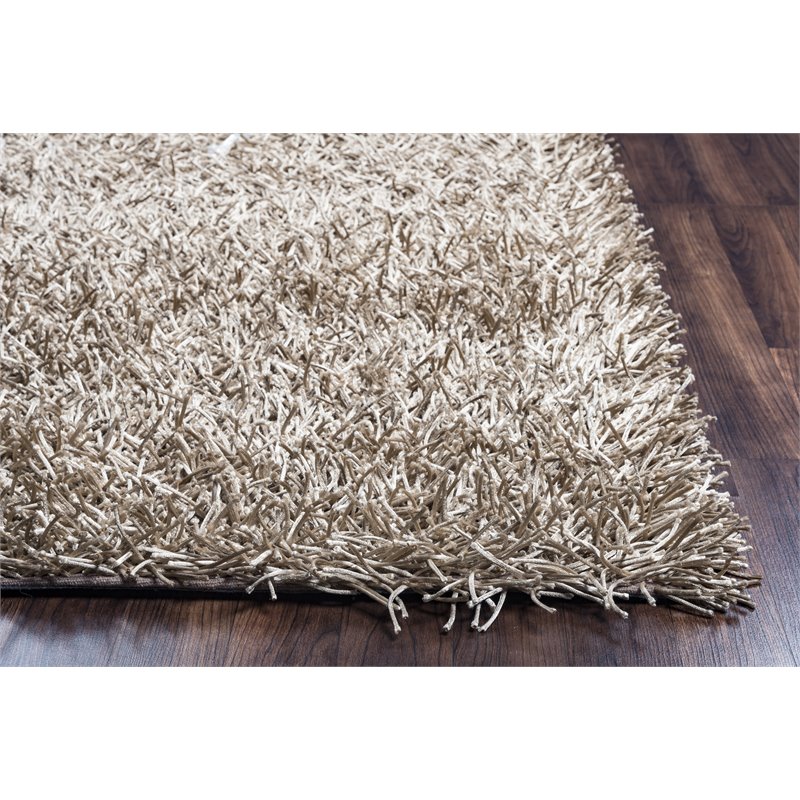 Pemberly Row Modern 6' x 9' Solid Khaki/Ivory Tufted Area Rug