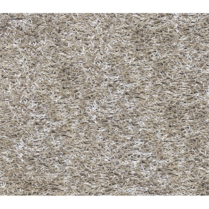 Pemberly Row Modern 6' x 9' Solid Khaki/Ivory Tufted Area Rug