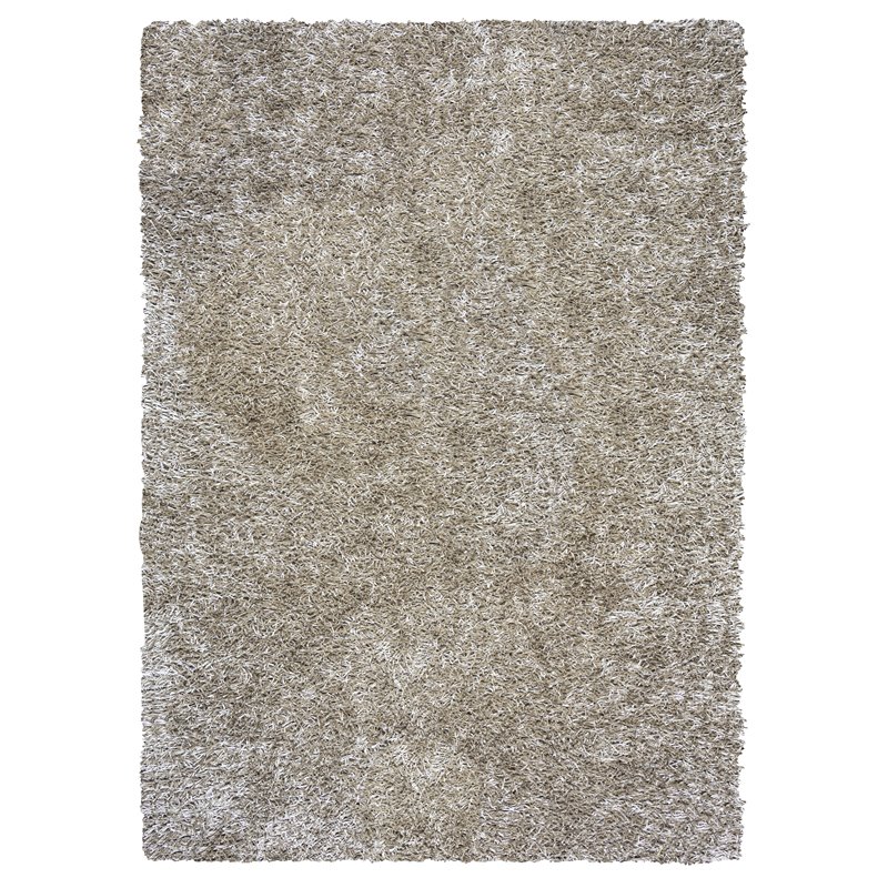 Pemberly Row Modern 6' x 9' Solid Khaki/Ivory Tufted Area Rug