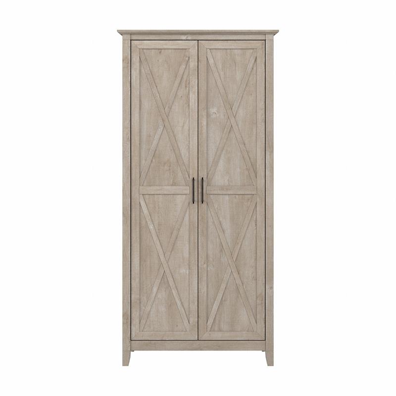 Pemberly Row Bathroom Storage Cabinet with Doors - Washed Gray - Engineered Wood