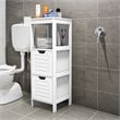 Pemberly Row Contemporary MDF and NC Paint Floor Cabinet with 2 Drawers in White