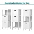 Pemberly Row Contemporary MDF and NC Paint Floor Cabinet with 2 Drawers in White