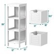 Pemberly Row Contemporary MDF and NC Paint Floor Cabinet with 2 Drawers in White