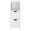Pemberly Row Contemporary MDF and NC Paint Floor Cabinet with 2 Drawers in White