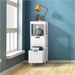 Pemberly Row Contemporary MDF and NC Paint Floor Cabinet with 2 Drawers in White