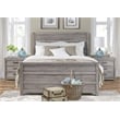 Pemberly Row Contemporary Solid Wood King Bed in Antique Gray