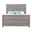 Pemberly Row Contemporary Solid Wood King Bed in Antique Gray